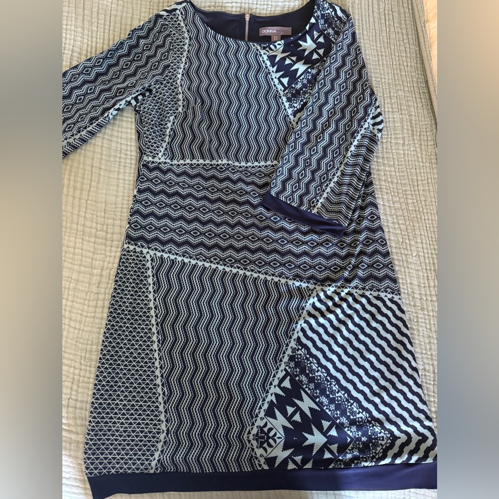 Donna Ricco Geometric Patterned Dress
